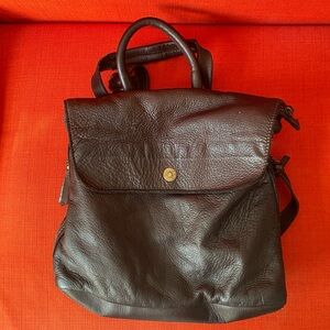 Brown Leather Backpack Purse
